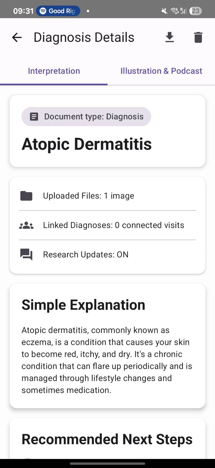 AI Health Research Companion Details Screen