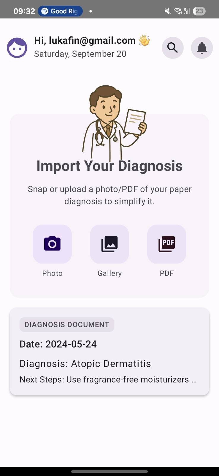 AI Health Research Companion Home Screen