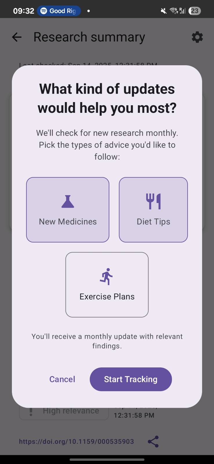 AI Health Research Companion Research Dialog